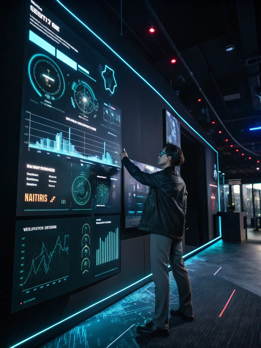 A visual representation of an AI agent monitoring network security and detecting threats, used to illustrate AI's role in cybersecurity.